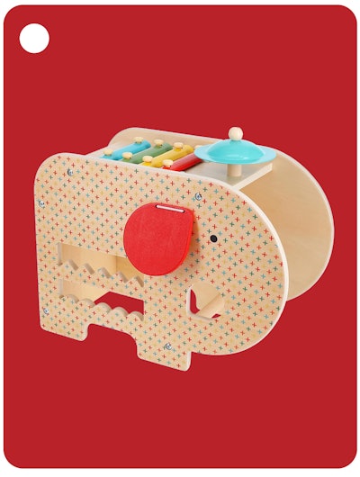 Petit Collage Wooden 5-in-1 Elephant Music Toy (18M+)