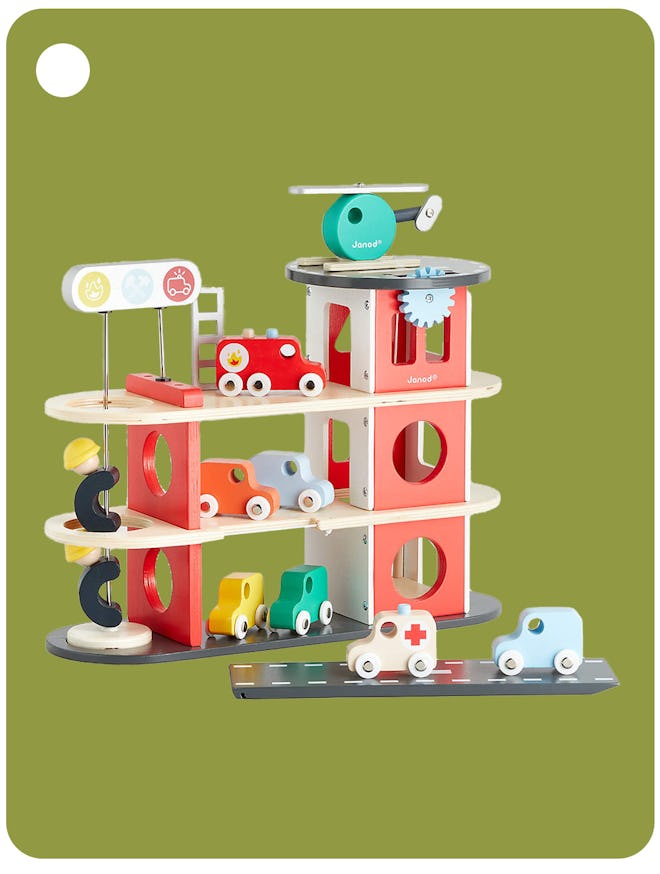 Janod Wooden Fire Station Kids Playset (2+)