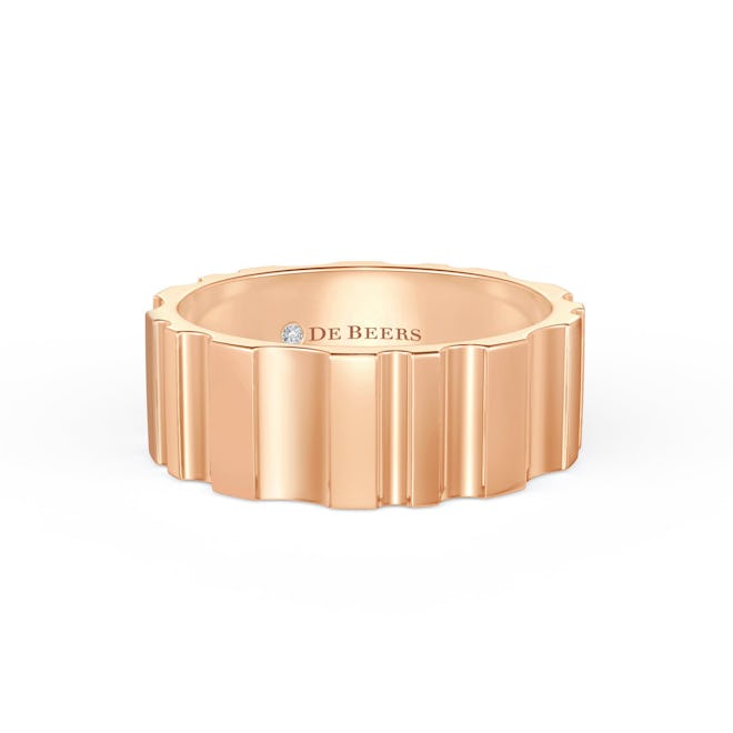 DE BEERS RVL BAND RING IN ROSE GOLD