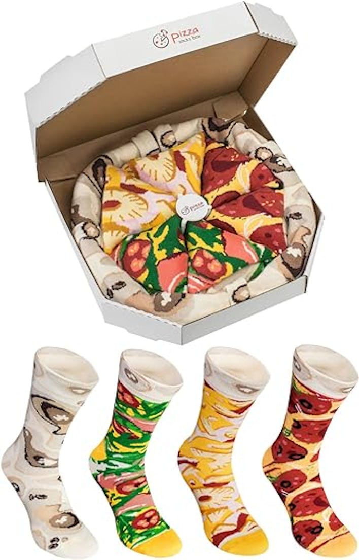 Rainbow Socks Pizza Socks Box Set (4 Pairs)
