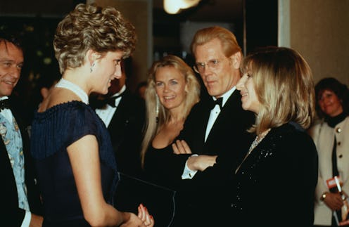 Diana, Princess of Wales meets Barbra Streisand at the premiere of 'Prince of Tides' in London.