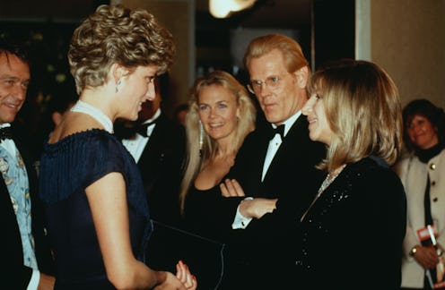 Diana, Princess of Wales meets Barbra Streisand at the premiere of 'Prince of Tides' in London.