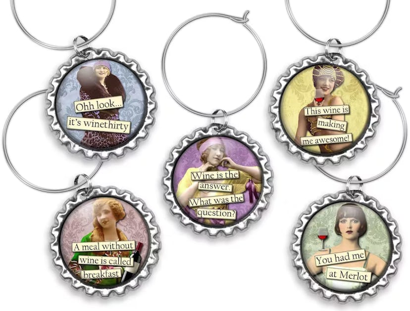 Vintage Sassy Wine Glass Charms