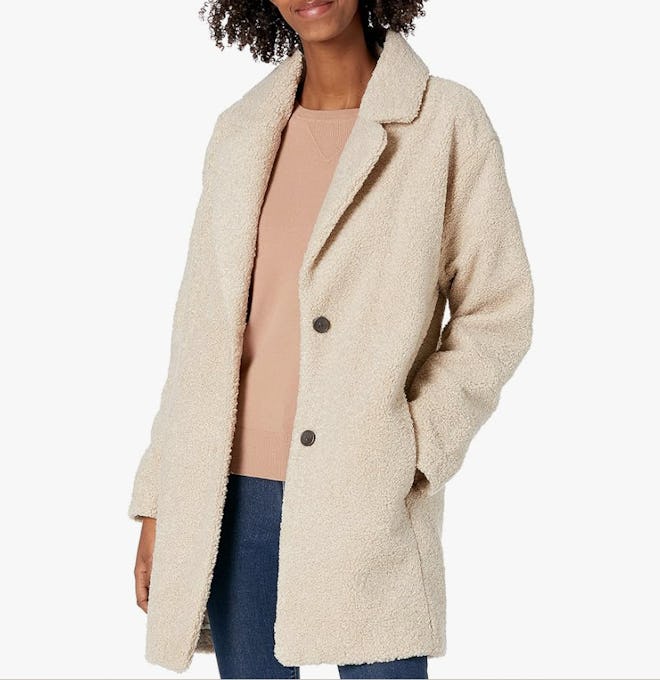 Amazon Essentials Teddy Bear Fleece Oversized-Fit Lapel Jacket