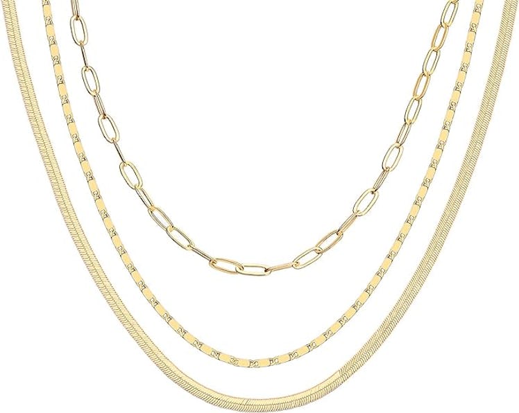 PAVOI 14K Gold Plated Layering Necklaces