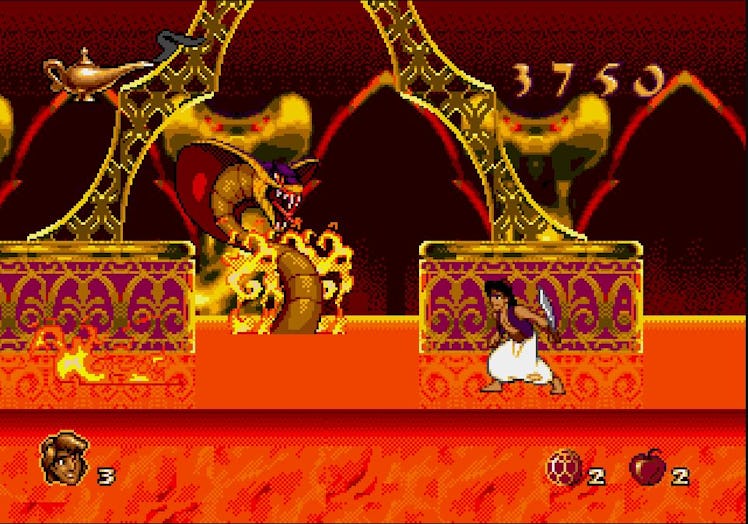 Screenshot of Aladdin on Sega Gensis' boss battle