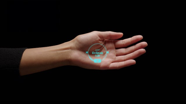 Humane Ai Pin projection on hand