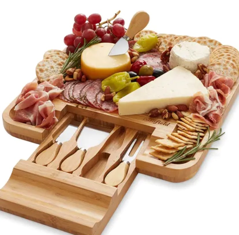 Charcuterie Cheese Board and Knife Serving Tray