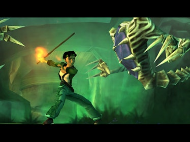 Screenshot of Beyond Good & Evil's Jade in combat
