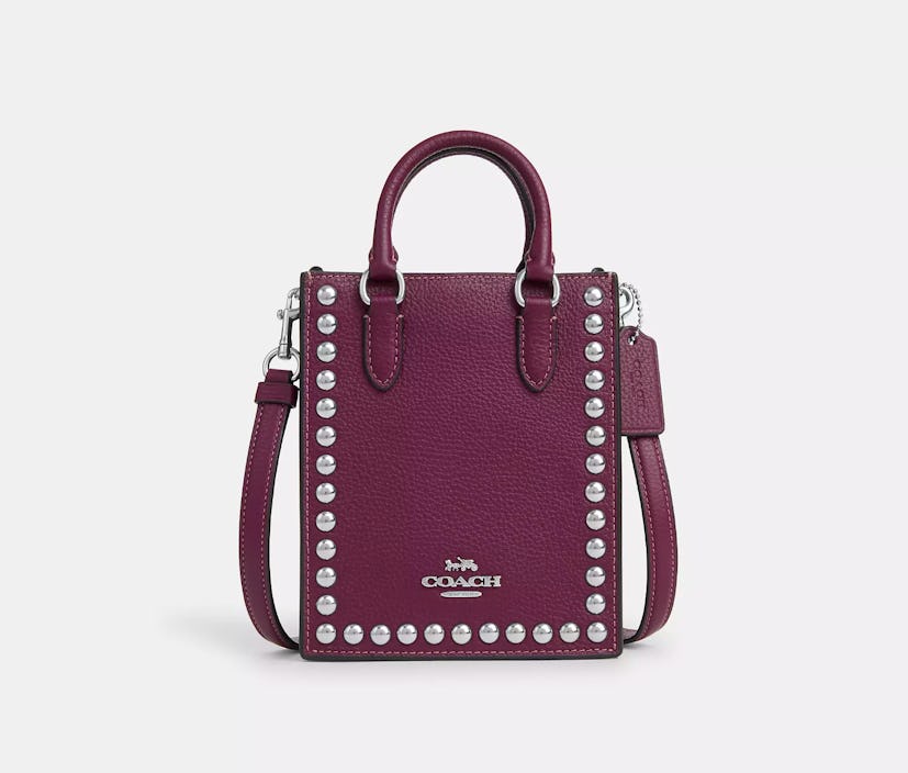North South Mini Tote With Rivets