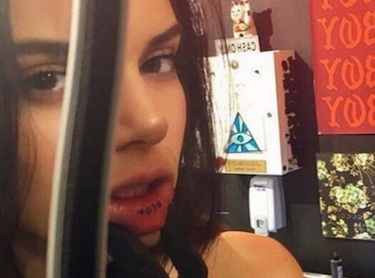 Kendall Jenner meow lip tattoo