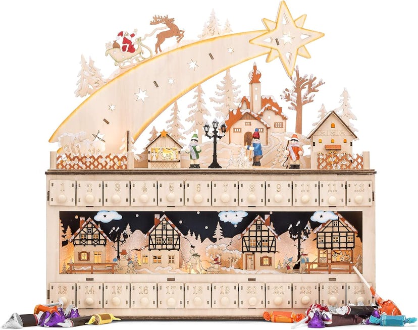 Best Choice Products Wooden Christmas Advent Calendar