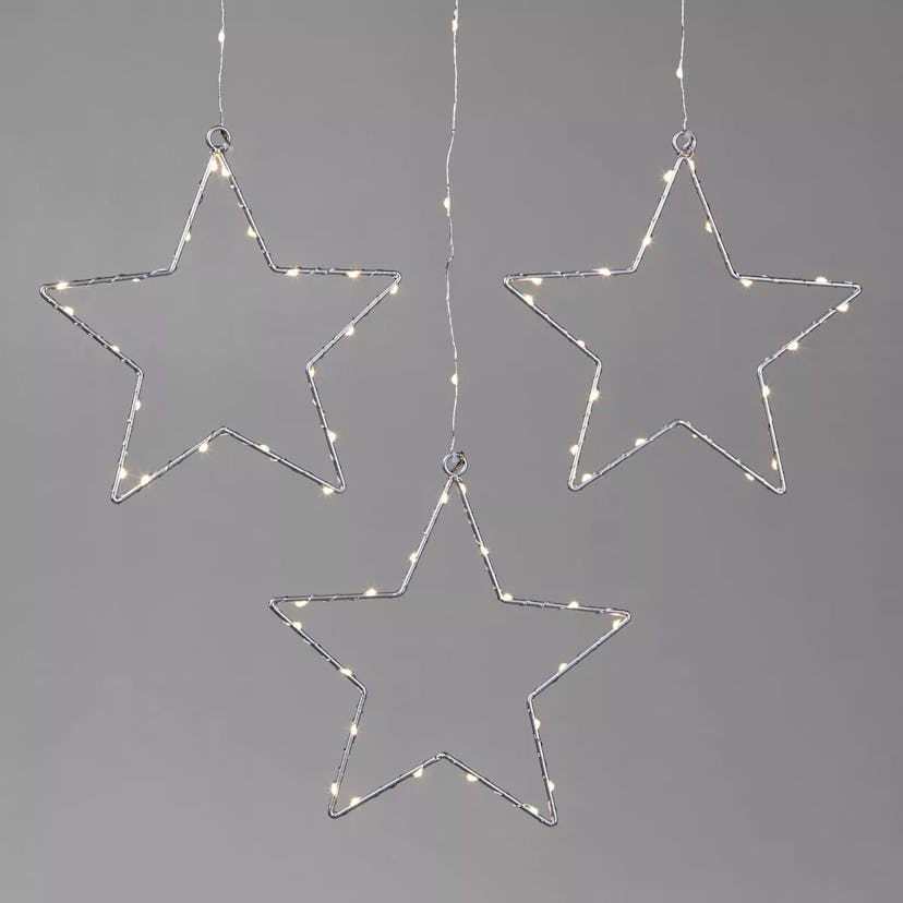 3pk 12in Lighted Window Curtain Stars 