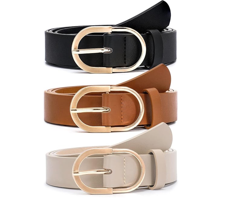 VONMELLI Faux Leather Belts (3-Pack)