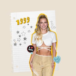 Ariana Madix stands before a notepad background with "1999" and doodles.