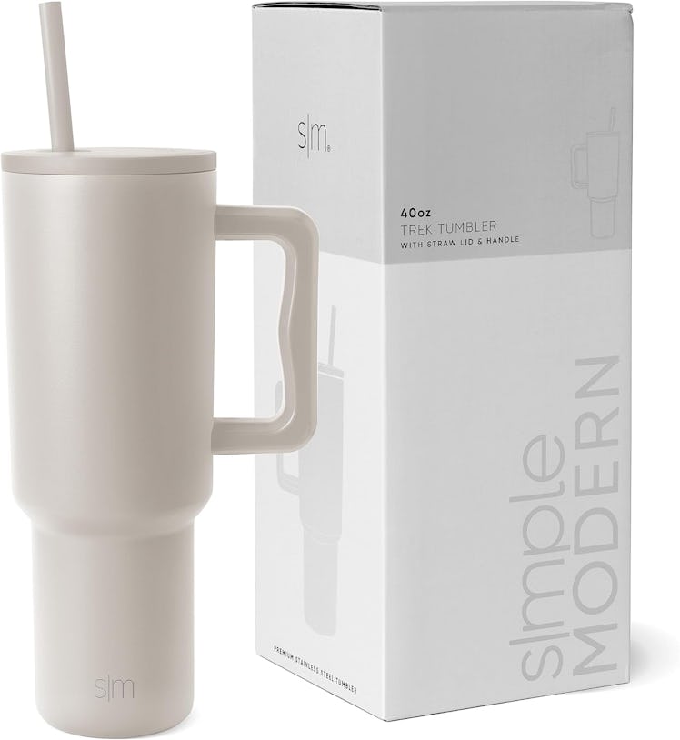 Simple Modern Tumbler With Handle & Straw