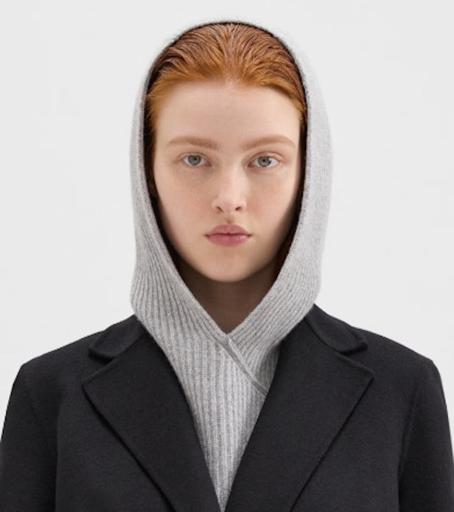 Wool-Cashmere Hooded Snood 