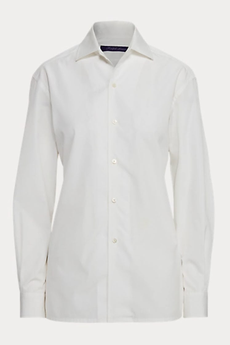 white button down cotton shirt