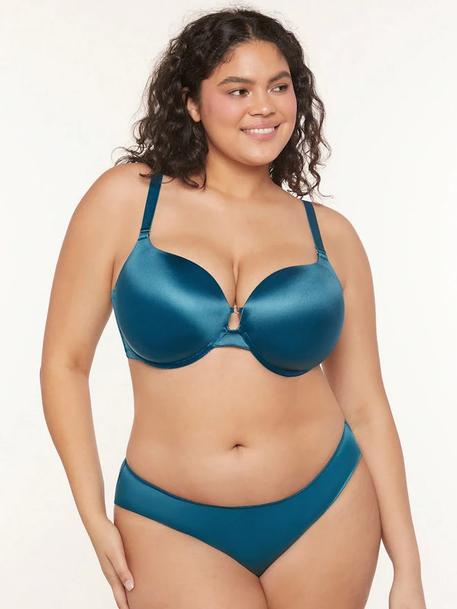 Plunge Push-up Support Satin Bra
