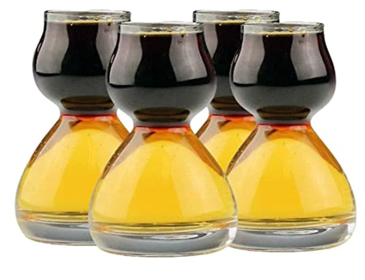 QUAFFER Double Bubble Layered Shot Glass (4-Pack)