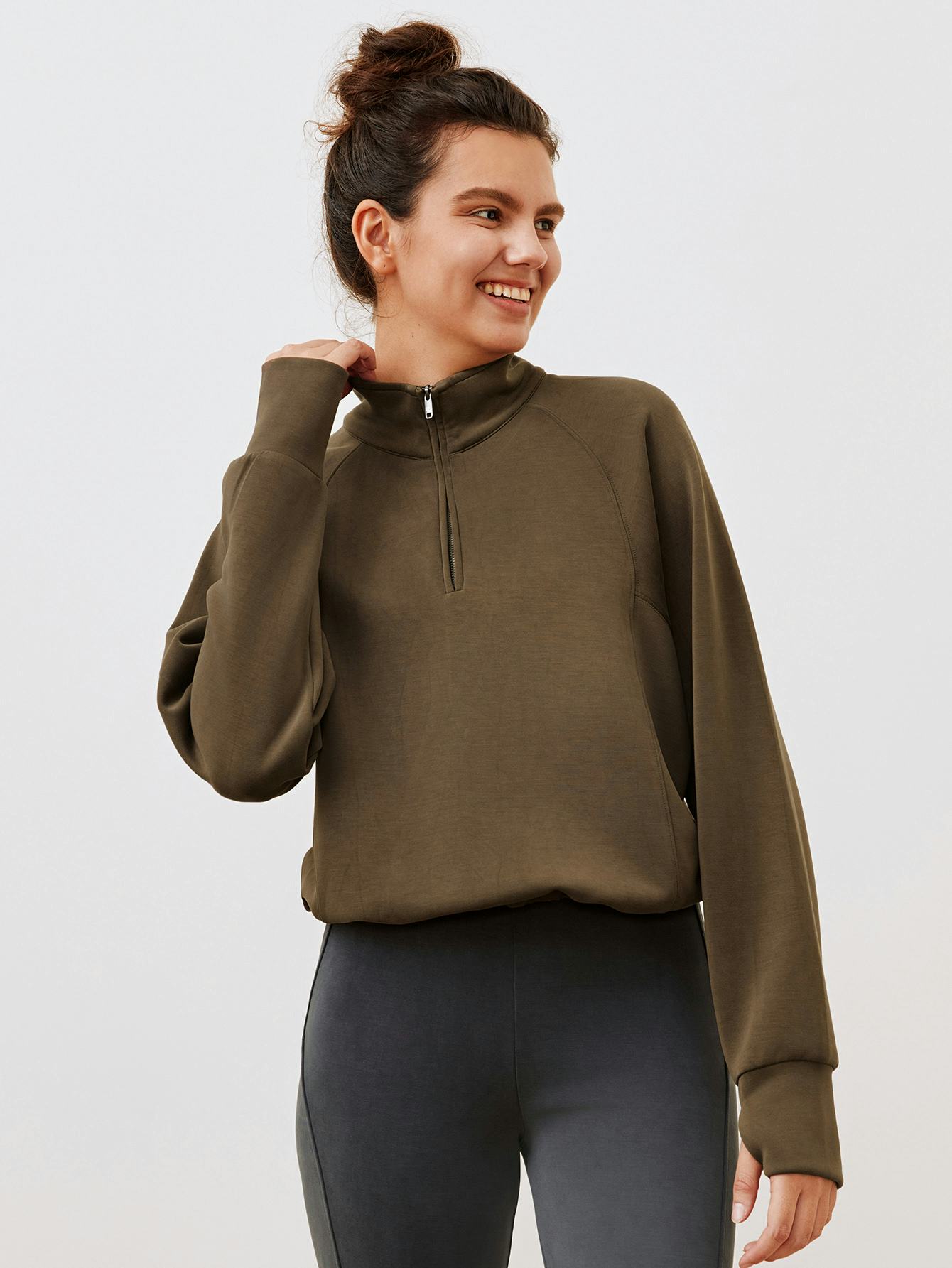 Modal 1/4 Half Zip Adjustable Sweatshirt