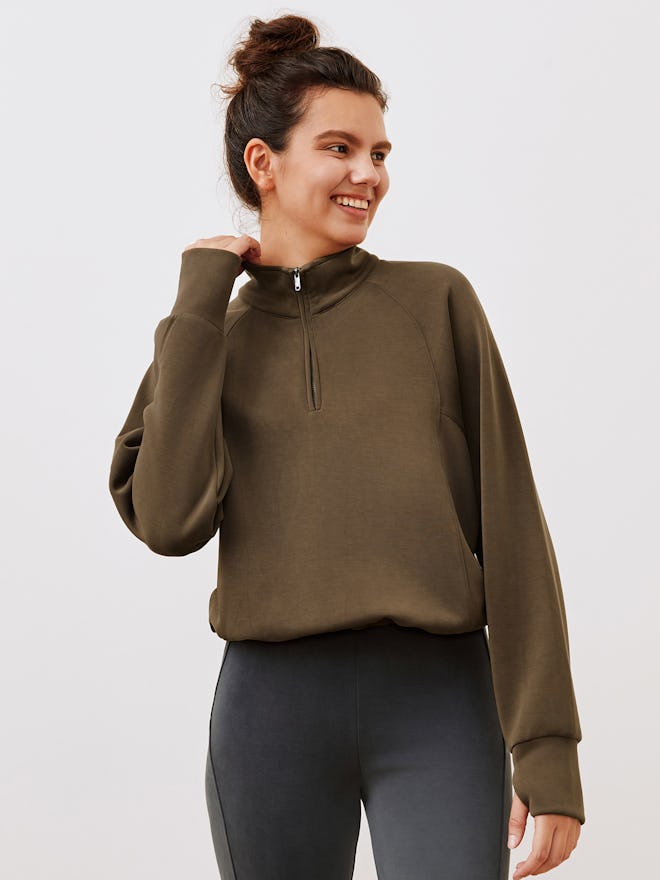 Modal 1/4 Half Zip Adjustable Sweatshirt