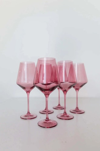 Wine Rose Stemware Set in Rose