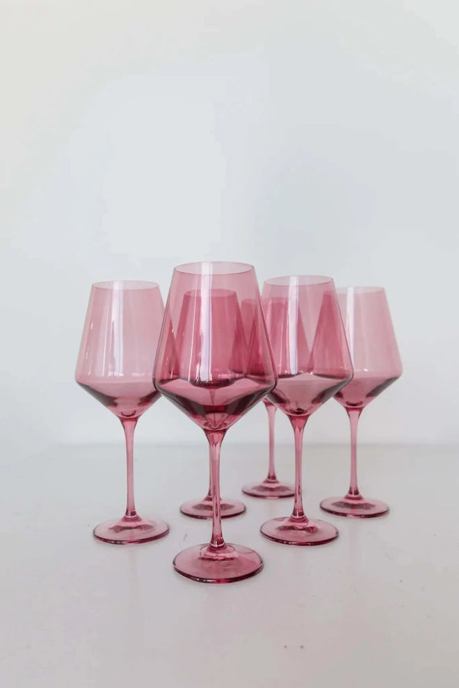 Wine Rose Stemware Set in Rose