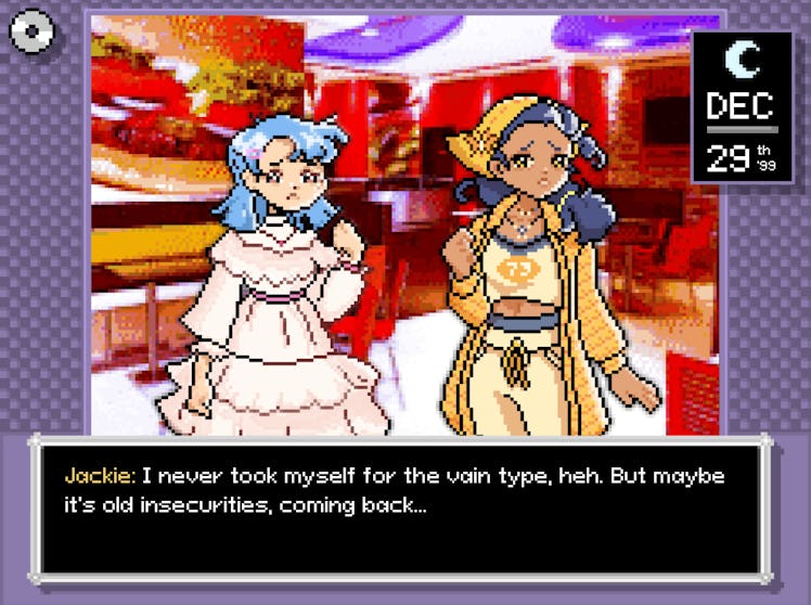 screenshot of two characters talking in Life After Magic 