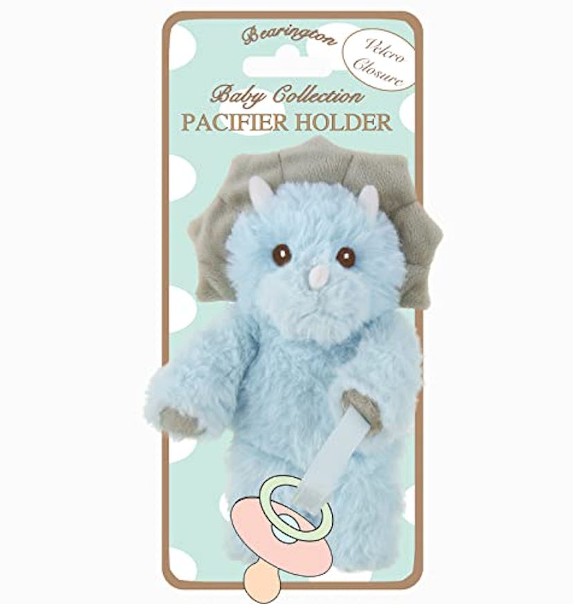 Bearington Lil' Tracer Plush Dinosaur Pacifier Holder