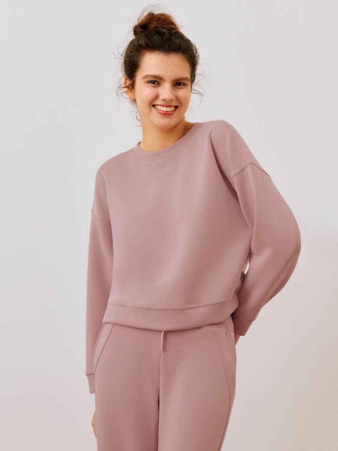 Modal Ready Set Drop Shoulder Sweatshirt With Thumbhole
