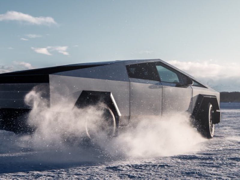 Tesla Cybertruck on the snow