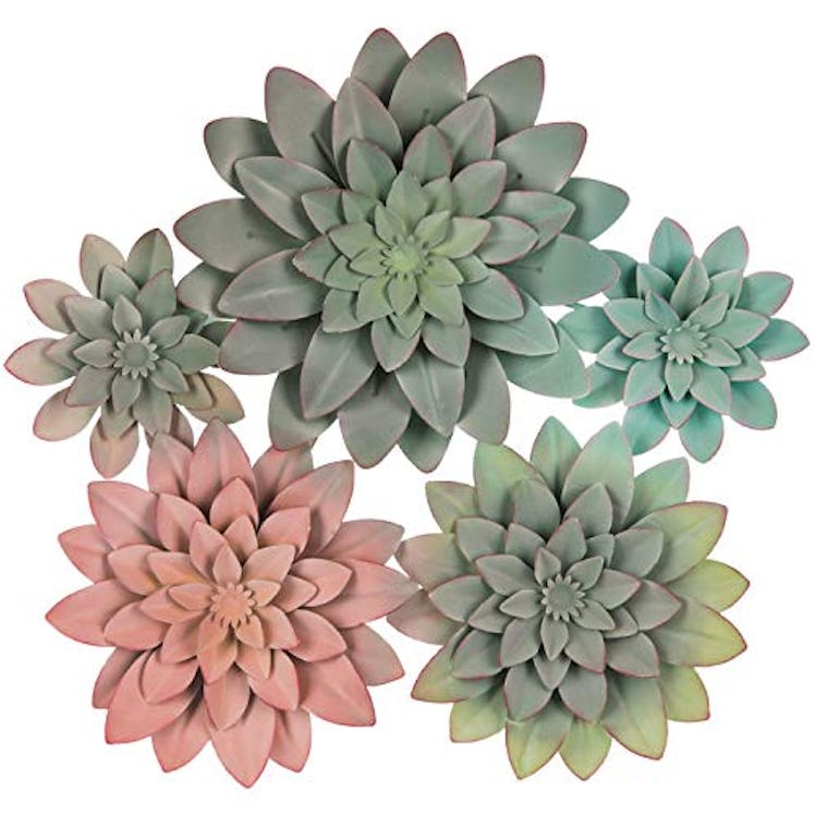 Everydecor Multicolored Hanging Metal Succulents