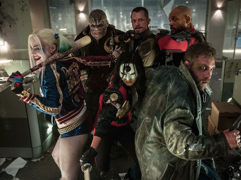Harley Quinn (Margot Robbie), King Croc (Adewale Akinnuoye-Agbaje), Rick Flag (Joel Kinnaman), Deads...