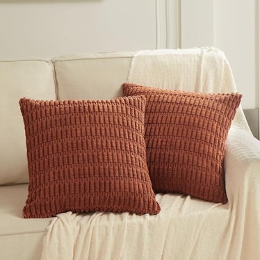 Fancy Homi 2 Packs Rust Decorative Throw Pillow Covers