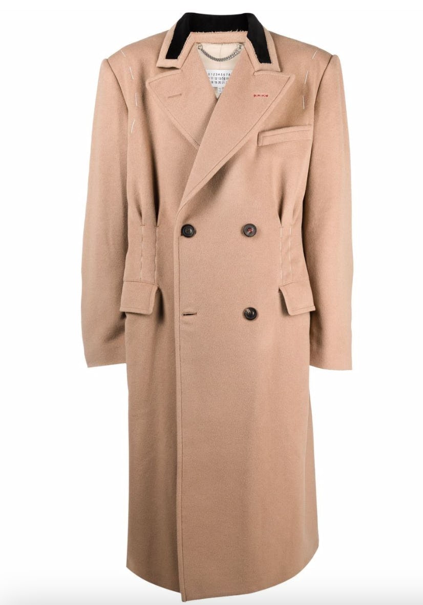 Double Breasted Camel Wool Coat 4078