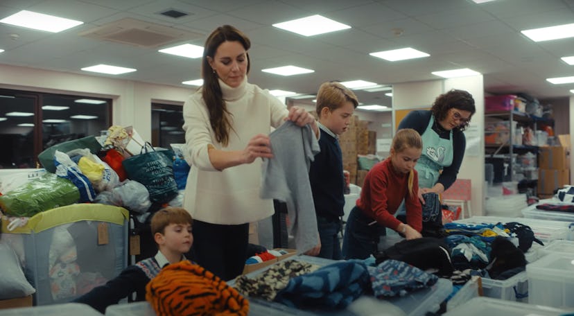Prince Louis, Kate Middleton, Princess Charlotte, and Prince George.