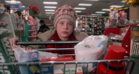 Kevin shops for groceries in 'Home Alone.'