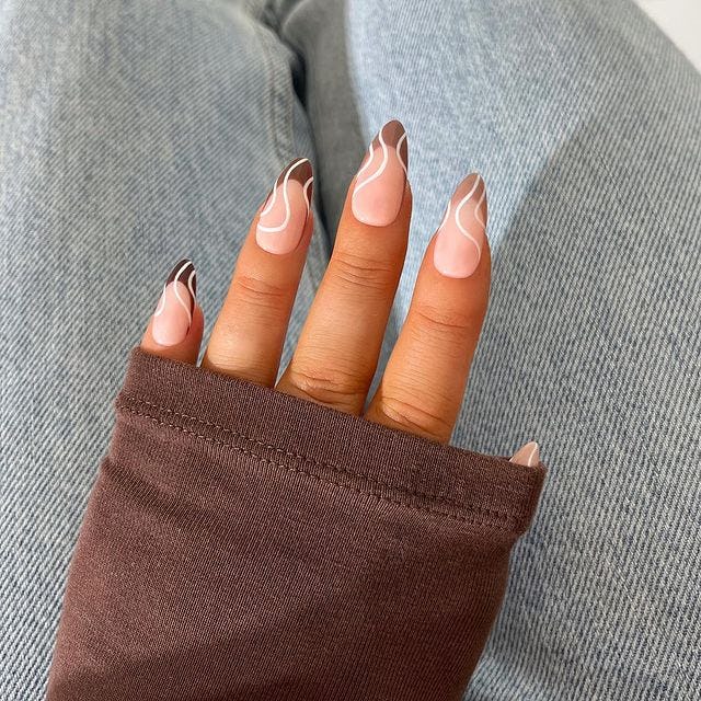 Chocolate milk nail ideas.