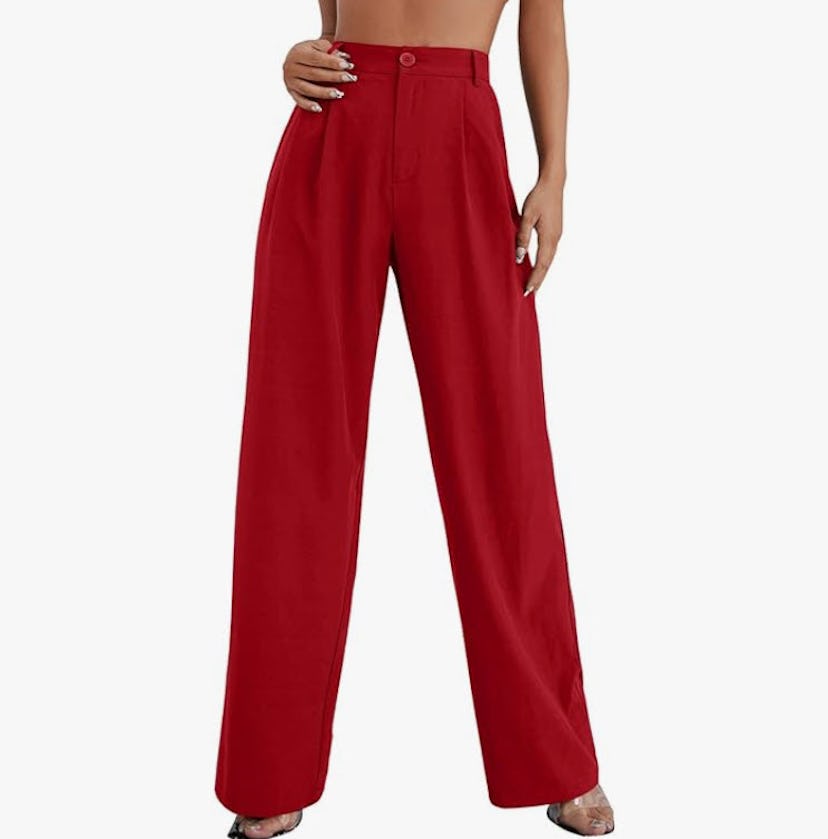 SweatyRocks Casual Wide Leg High Waisted Trousers