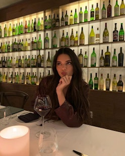 Kendall Jenner with wine glass