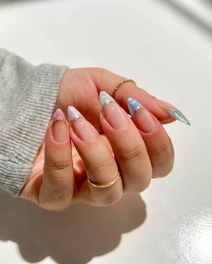 Oyster nails French tips.