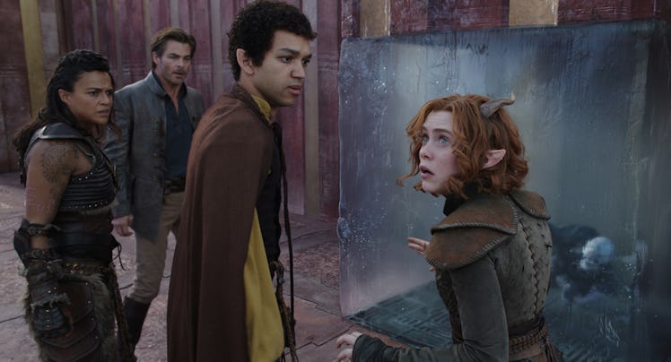 Michelle Rodriguez, Chris Pine, Justice Smith, and Sophia Lillis in 'Dungeons & Dragons: Honor Among...
