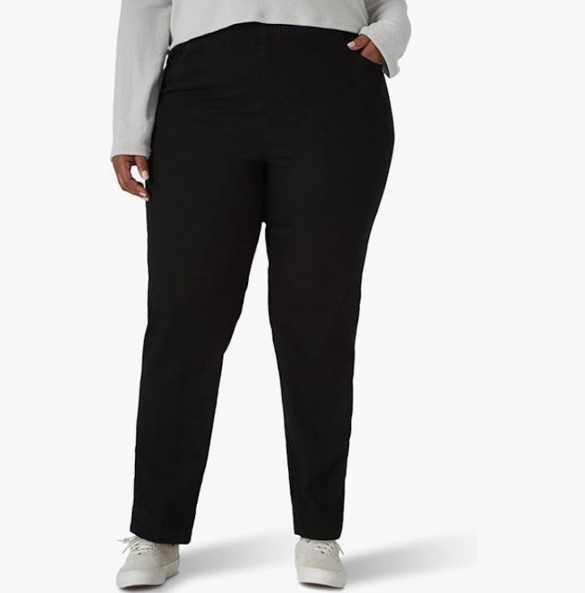 Chic Classic Collection Plus Size Stretch Elastic Pull-On Pants