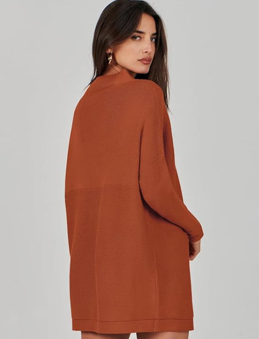 ANRABESS Casual Turtleneck Batwing Sleeve Tunic