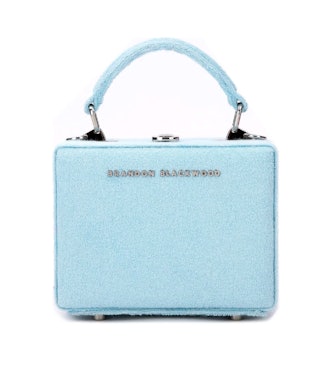 baby blue top handle handbag