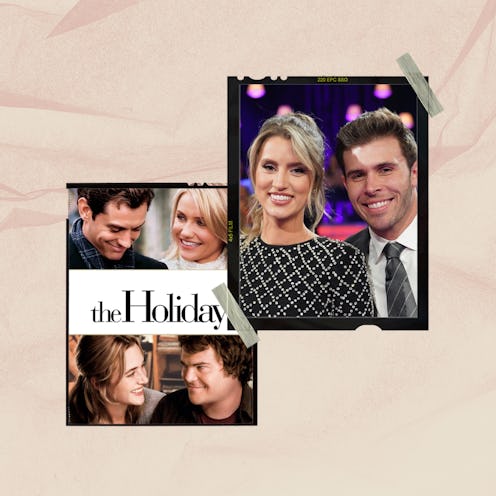 'The Holiday' poster and a photo of Zach and Kaity of 'The Bachelor.' Photos via Sony Pictures and A...