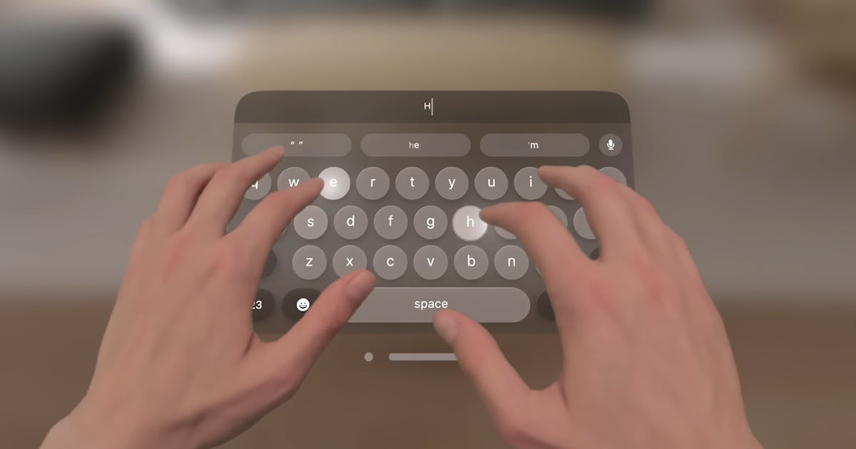 Here’s What Air Typing Is Like on the Apple Vision Pro's Virtual Keyboard