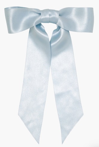 baby blue bow barrette