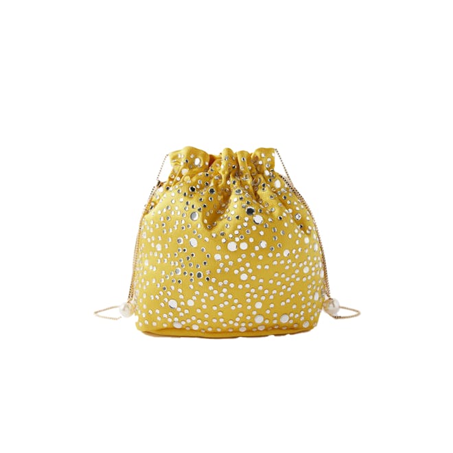 Selene Illusione crystal-embellished satin handbag